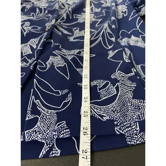 Susan Graver Printed LK Cutaway Hem Jacket Womens XL One Button 3/4 Slv Pockets - Picture 8 of 12